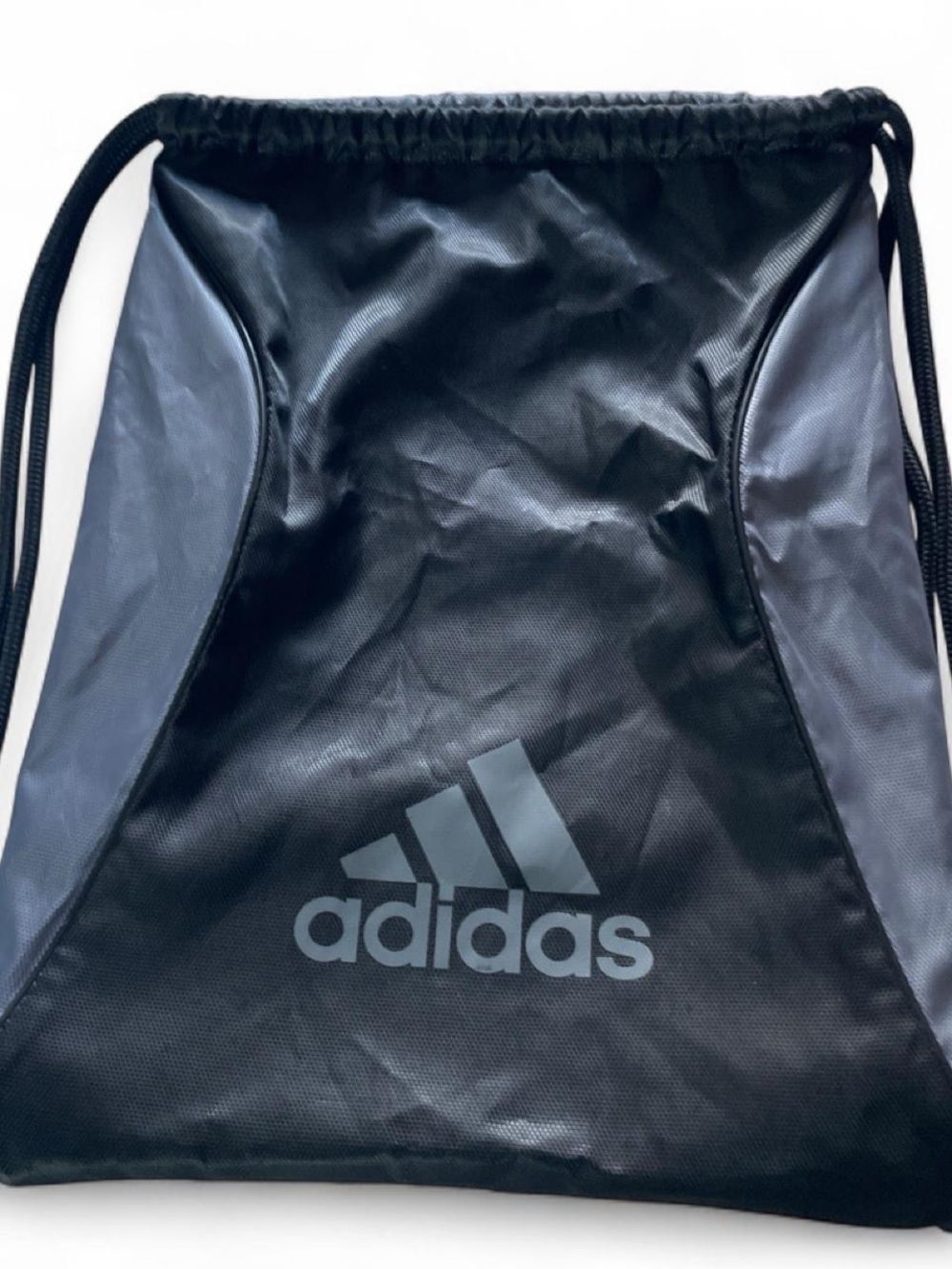 adidas Black Drawstring Sling Bag with Gray Accents